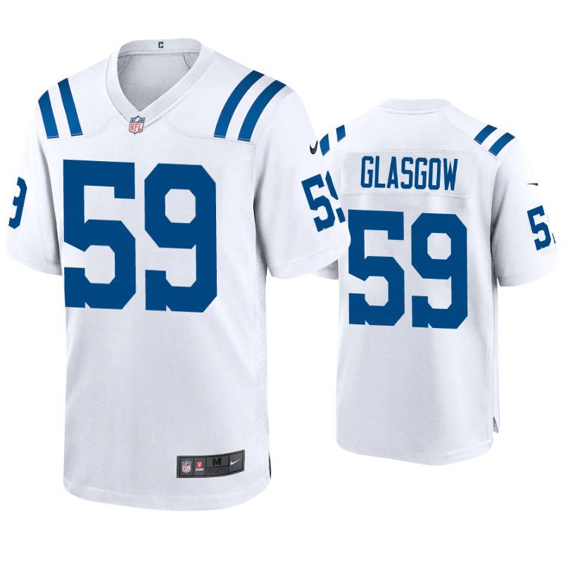 Men Indianapolis Colts 59 Jordan Glasgow Nike White Game NFL Jersey